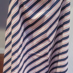 Navy, White & Red Striped A-Line Skirt